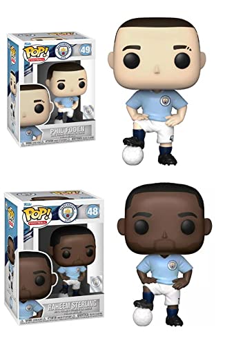 Cityzens Rally The Squad! Funko Pop! Manchester City Football Bundle: Phil Foden 49 + Raheem Sterling 48 (2 Items)
