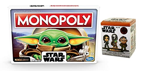 Ultimate Bounty Hunter Funko Game Pack: Star Wars Mandalorian Monopoly + Star Wars Mandalorian Mystery Minis Box (2 Pack)