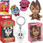 Chocula Ad Icon Figure Retro Monster Count Vinyl Bundled + Boo-Berry Ghost + Frankenberry Pin + Trix Rabbit Pocket Pop! + 1 Morning Cereal Mini Box Puzzle Classic 5 Items