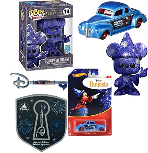 Blue Magic Artist Fantasia Mickey Mouse Star Art Series Sorcerer Anniversary Bundled with Protective Case + Disney Pin + Ford Car 3 Items