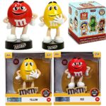 Iconic Minis Retro Brands M and M Figure Pop Bundled with Yellow Peanut + Mystery Minis Ad Icons & Red Plain Coated Metal Candy MM's Character 3 Items