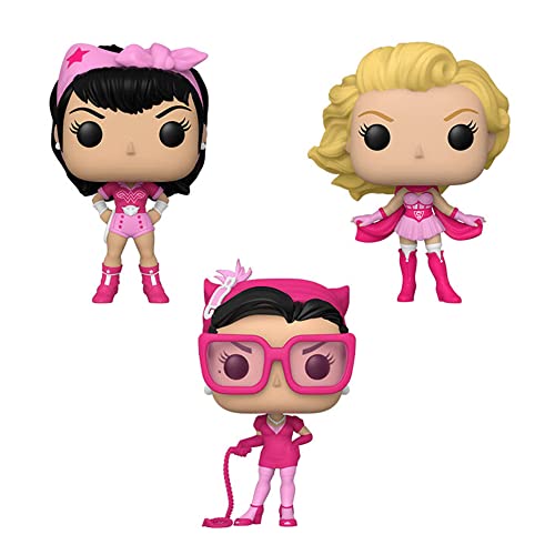 Funko Pop! Breast Cancer Awareness Set of 3 - Bombshell Wonder Woman, Catwoman and Supergirl