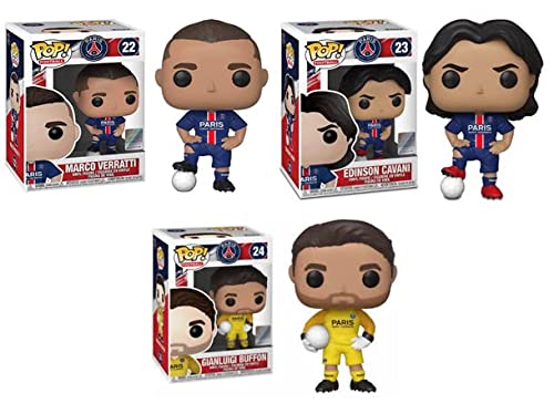 Foot Balli'n Paris Saint Germain Funko POP! Bundle: Marco Verratti 22/ Edinson Cavani 23/ Gianluigi Buffon 24 (3 Figures)
