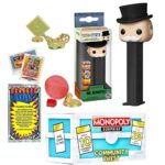 Pennybags Figure Mr. Monopoly Iconic Top Hat Uncle Bundled with Classic Retro Game Token Exclusive Multi-Surprise Peel 'N Reveal Community Chest Box + Vintage Toy Cards Pack 3 Items