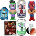 Battle in The Ring Marvel Lucha Libre Figure Bundled with El Aracno Soda Tin + Deadpool Blind Bag Hanger & Spider-Man VS Hulk Furious Wrestling + X-Men + Ball Capsule Heroes 5 Items