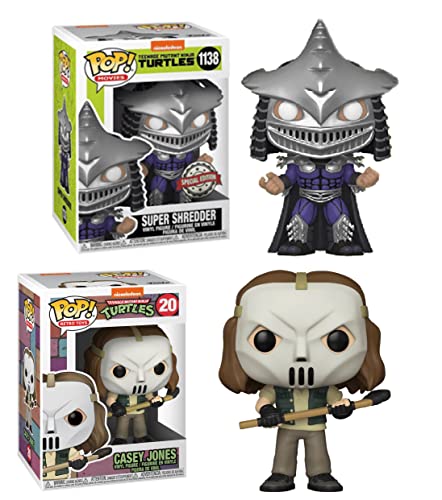The Non-Turtles Funk Pop! Nickelodeon's Teenage Mutant Ninja Turtles Set: Pop! Retro Toys Casey Jones 20 + Pop! Movies Super Shredder 1138 Metallic Store Exclusive