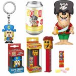 Crunch Figures Retro Characters Cap'n Pocket Pop! Bundled with Pirate Can Jean La Foot Soda + Crunchberry Monster Head Pez! 3 Items Crunch Figures Retro Characters Cap'n Pocket Pop! Bundled with Pirate Can Jean La Foot Soda + Crunchberry Monster Head Pez! 3 Items