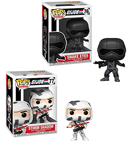 Ninja Joes Funko Pop! Bundle: G.I. Joe Retro Toys - Storm Shadow 77/ Snake Eyes 76 (2 Pack Bundle)