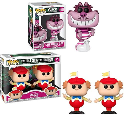 Trippy Stories Disney Funko Pop! Alice in Wonderland Figure Bundle: Cheshire Cat 1059 + Tweddle Dee + Tweddle Dum 2 Pack 3 Pops!