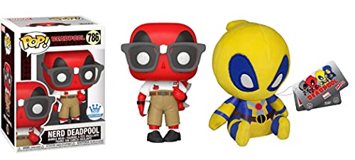 Nerdypool Turns 30: Funko Pop! Figure Bundle -Funko Shop Exclusive Deadpool 786/ Deadpool B-Team X-Men Uniform Funko Mopeez Plushie 2 Items