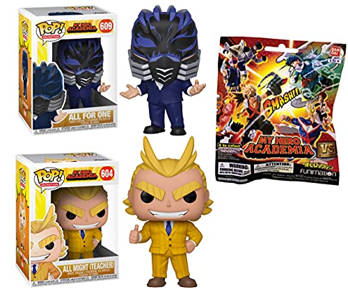 All Suited Up: Funko Pop! Animation My Hero Academia - All for One 609/ All Might (Teacher 604/ Bonus Funimation Smash My Hero Academia Blind Bag