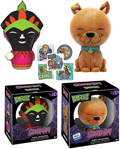 Furry Exclusive Scooby-Doo! Figure Friend & Monsters Mystery Bundled with + Vinyl Witch Doctor + Sticker Cartoon Characters 3 Items