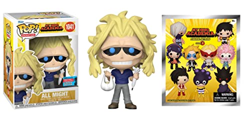 The Mightiest of Might: Funko Pop! Animation My Hero Academia - All Might 1041 Nycc Exclusive + Bonus My Hero Academia 3D Foam Character Series 5 Bag Clip Blind Bag (2Items)