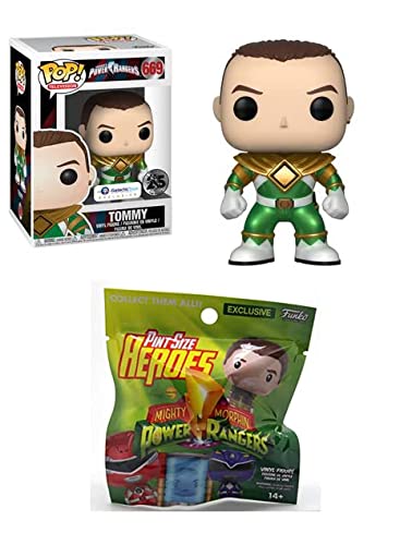 Its Always The Green One Power Rangers Funko Pop! Bundle: Tommy (Green Ranger) No Helmet Metallic Exclusive #669 + Bonus Exclusive Mighty Morphin Power Rangers Pint Size Heroes Bag (2 Items)