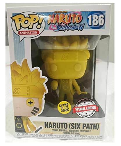 Funko Pop! 186 Naruto Shippuden Six Path Glow in The Dark GITD Yellow Exclusive Figure