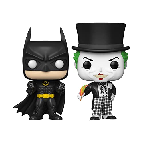 Funko Pop! Batman Keaton 1989 and Nicholson Mime Joker Exclusive 2 Pack Bundle