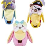 Funko Plush - Bananya - Pirate Cat, Pink Cat and Emo Cat - Set of 3 - 7 Inch
