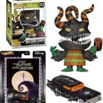 Sharp Teeth Harlequin Demon Diamond Edition Pop! Figure Nightmare Before Christmas Bundled with Halloween Town Pumpkin Jack Skellington King Funny Character Car Die-Cast 2 Items Fright Fun