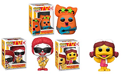 The Classic Hamburger McDonald's Jamming Funko Pop! Bundle (3 Pcs) Rock Out Ronld McDonald 109/ Birdie The Early Bird 110/ Rockstar McNugget 113