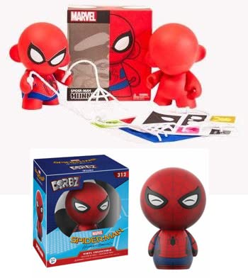 Classic Web Slinger Hero Funko Pop! Bundle: Marvel x Kidrobot Munny 7-Inch: Spider-Man Build Your Own Hero + Funko Dorbz Marvel Spider-Man - Homecoming: Spider-Man Vinyl Figure 2 Items