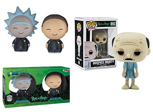Mind Bending Story Telling Rick and Morty Funko Bundle: Pop! Hospice Morty 693 + Specialty Series Derby 2 Pack Police Rick and Morty (3 Figures)