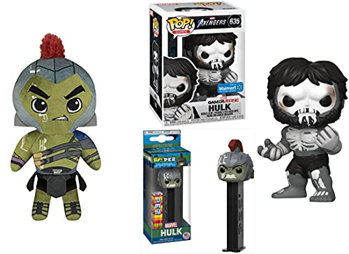 The Strongest Avenger Funko Ultimate Pack: Funko Pop! Avengers Hulk Gamerverse Store Exclusive 635/ Pop! Pez Gladiator Hulk/ Funko Plush Hero Plushies Marvel Thor - Ragnarok: Gladiator Hulk Doll 3 Pcs