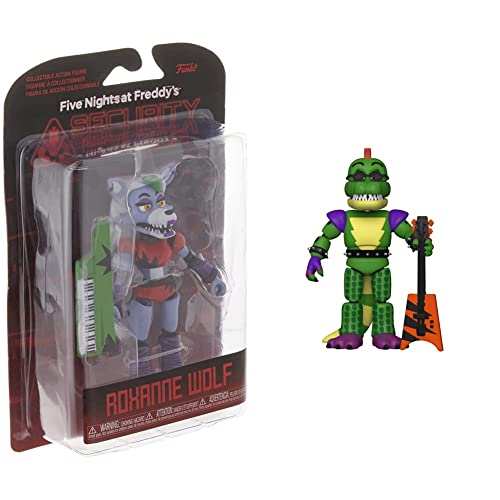 Funko Action Figure: Five Nights at Freddy's, Security Breach - Roxanne Wolf, Multicolour, 5.5 inches & Action Figure: Five Nights at Freddy's, Security Breach - Montgomery Gator, Multicolour