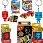 Rock Bomb Double Fight Retro Toys Rock'Em Sock'Em Pocket Pop! Robot Figures Key Bundled with Blue Bomber + Red Rocker + Mystery Minis + Zombot Games HW Car Collectibles + Compatible with Uno 5 Items