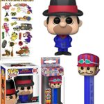 Clyde Wacky Figure Pop! Races Hanna-Barbera Bundled with Cartoon Vinyl Exclusive + Dick Dastardly Head + Sticker Sheet Muttley 3 Items