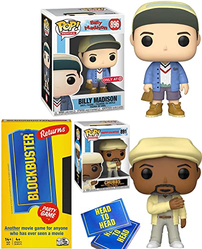 Billy Adam Sandler Madison Figure Pop! Exclusive Bundled with Blockbuster Returns Game + Chubbs Happy Gilmore 3 Items