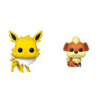 Funko Pop! Games: Pokemon - Jolteon Vinyl Figure & Pop! Games: Pokemon - Growlithe, Multicolor ,3.75 inches