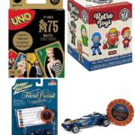 Pursuit Retro Special Figure Minis Pop Toy Bundled with Compatible with Mattel Games Matching Uno 75th Edition Iconic Fun Games + Trivia Car Culture Vintage Johnny Throw Back 3 Items