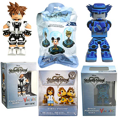 Space Figure Sora Disney Character Bundled with Vinyl Figure Mystery Minis Blind Box + Paranoids Blue Sora + Domez & Final Form Player Exclusive 4 Items