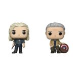 POP Funko Pop! TV: The Witcher - Geralt, Festival of Fun, Amazon Exclusive Multicolor 58624 & Pop! Marvel: Year of The Shield - Old Man Steve, Amazon Exclusive