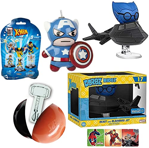 Beast The X-Men Funko Exclusive Rides Blackbird Jet Dorbz Bundled with Avengers Blind Capsule + X-Men Domex Figure + Captain America Ornament + Stickers 4 Items