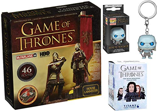 Blood + Fire Game of Thrones Pocket POP! White Walker Bundled with House of Lannister McFarlane Construction Set + Titans Figure Blind Box 3-Items TV Fantasy