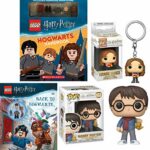 School of Wizards Harry Potter Pop! Figure Bundled with Hermione Granger Pocket Hanger + Compatible with Lego Activity Hogwarts Book + Guide with Character 4 Items