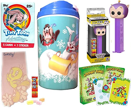 Space Toons Duck Dodgers Porky Cadet Looney Pez Figure Heads Bundled with Deck Playing Cards Theme Characters & Bugs Bunny Tiny Tunes Trading Pack + Holiday Tumbler & Tweety Pad 5 Items