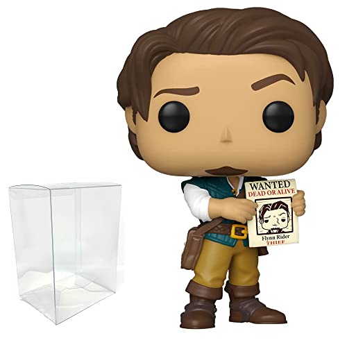 Funko Pop Bundle - 1 Disney: Tangled Flynn Rider Pop Figure (AAA Anime Exclusive) Vinyl Figure with PET Plastic Box Protecter