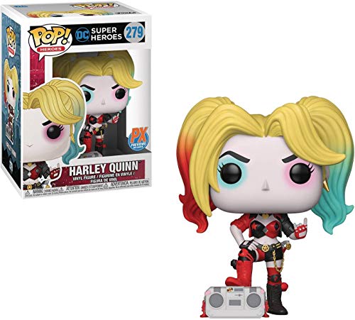 POP Funko DC Heroes: Harley Quinn with Boombox Vinyl Figure, Multicolor, 3.75 inches