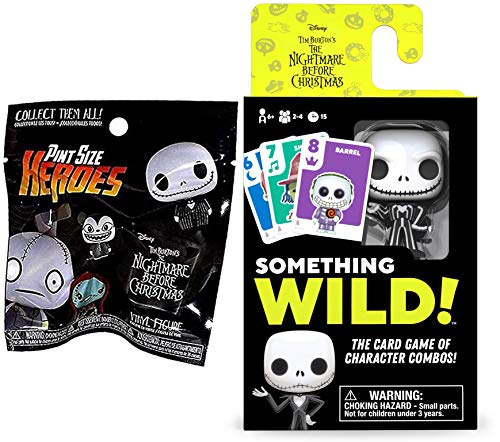Wild Nightmare Before Christmas Game Pop! Something Cards Bundled with Pint Size Hero Figure 2 Items