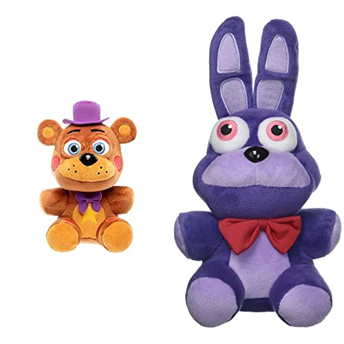 Funko Plush: Five Nights at Freddy's Pizza Simulator - Rockstar Freddy Collectible Figure, Multicolor & Five Nights at Freddy's Bonnie Plush, 6" , Purple
