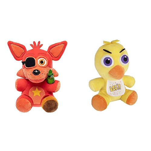 Funko Five Nights at Freddy's Chica Plush, 6",Basic & Plush: Five Nights at Freddy's Pizza Simulator - Rockstar Foxy Collectible Figure, Multicolor