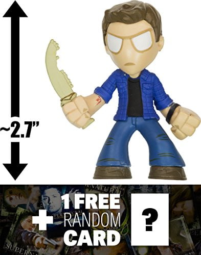 Supernatural Dean Winchester: ~2.7" x Funko Mystery Minis Vinyl Mini-Figure Series + 1 Free Official Trading Card Bundle