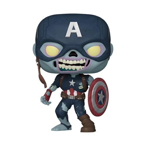 Funko POP Marvel: What If? - Zombie Captain America, Multicolor, Standard, (57375)