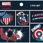 Loungefly: Marvel Avengers - Captain America 4 Piece Pin Set, Amazon Exclusive,Multicolor,MVPN0144 Loungefly: Marvel Avengers - Captain America 4 Piece Pin Set, Amazon Exclusive,Multicolor,MVPN0144