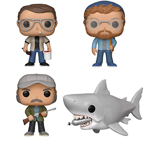 Funko Movies: Pop! Jaws Collectors Set - Chief Brody, Matt Hooper, Quint, 6" Jaws with Diving Tank