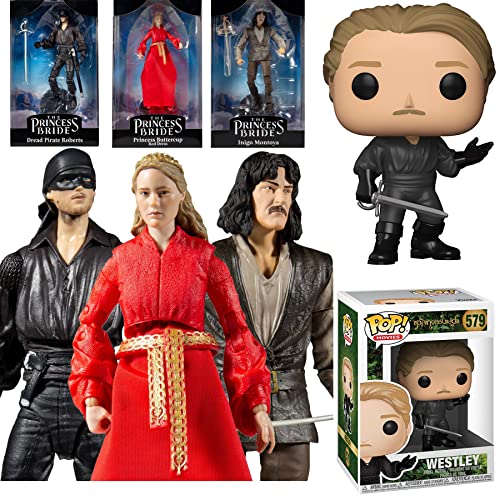 Dread Fairy Tale Adventure Princess Bride Westley Pop! Figure Bundled with Buttercup + Inigo Montoya + Dread Pirate Roberts Action Figures 7" Movie Collectibles 4 Items
