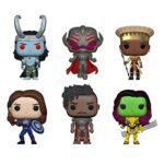 Funko Pop! Marvel What If? Set of 6 - Captain Carter Stealth Suit, Infinity Killmonger, Gamora with Blade of Thanos, Queen General Ramonda, Inifinity Ultron and Frost Giant Loki Funko Pop! Marvel What If? Set of 6 - Captain Carter Stealth Suit, Infinity Killmonger, Gamora with Blade of Thanos, Queen General Ramonda, Inifinity Ultron and Frost Giant Loki