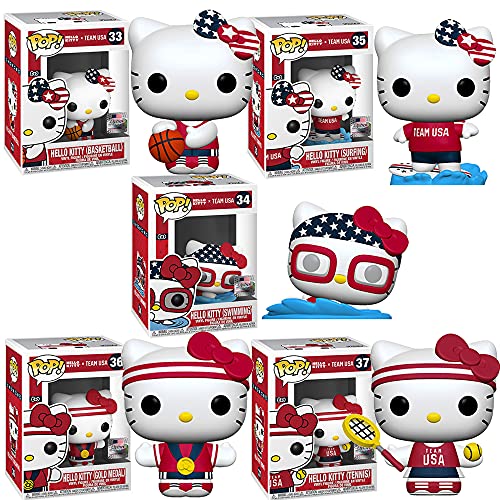 Funko Pop! Sanrio: Hello Kitty x Team USA Sports Collectible Vinyl Figures, 3.75" (Set of 5)
